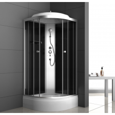 Душевая кабина ODA-8401P с средним поддоном 80х80 см тонированное стекло